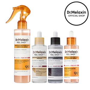 [Dr.Melaxin Official] Peel Shot Glow Rice Ampoule Duo Kojic Acid Turmeric Serum Keratin Care Pore Clearing Anti aging Skin Repair Exfoliating Formula for Radiant Skin