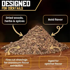 Wood Chips for Cocktail Smoker- 8-pk Fine Chunks/Shavings for Smoking Whiskey/Bourbon/Old Fashioned & Smoke Gun | Apple, Hickory/Pecan, Cinnamon, Oak, Peach, Pear, Cherry, Walnut