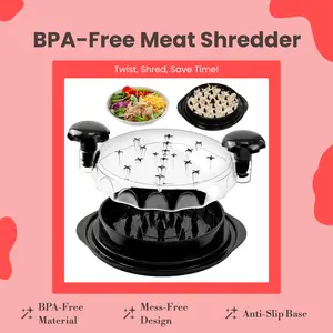 Chicken Shredder Tool - Twist Meat Shredder for Pulled Pork & Beef - Non-Skid Kitchen Gadget for Meal Prep & Tacos Utensils Bpa Machine Mold