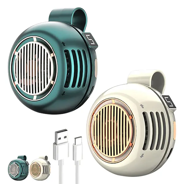 Mini Portable Bladeless Fan - Rechargeable, Silent, 5 Adjustable Speeds, Rotating Body, Multi-Use as Handheld, Waist-Mounted or Phone Cooler, Ideal for Outdoor Travel, Great Gift Option (for Home & Outdoor Use), Portable Fan, Mini Portable Fan