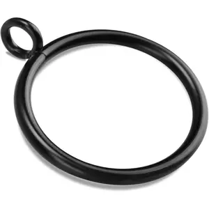 40 count Black Curtain Rings, Curtains Ring with Eyelet Apply for Up to 1 1/4-inch Curtain Rod (1.5 Inch Drapery Rings)