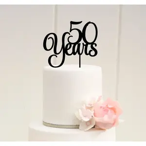 50 Years Cake Topper - 50th Birthday or Anniversary Cake Topper