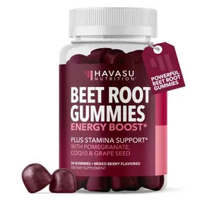 Beet Root Gummies with COQ10 & Pomegranate - Nitric Oxide Supplement for Men and Women - Beetroot for Endurance, Performance, Recovery - Vegan, Non-GMO, Gluten Free - Mixed Berry Flavor, 30 Count
