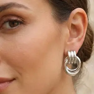 Aura Silver Knotted Stud