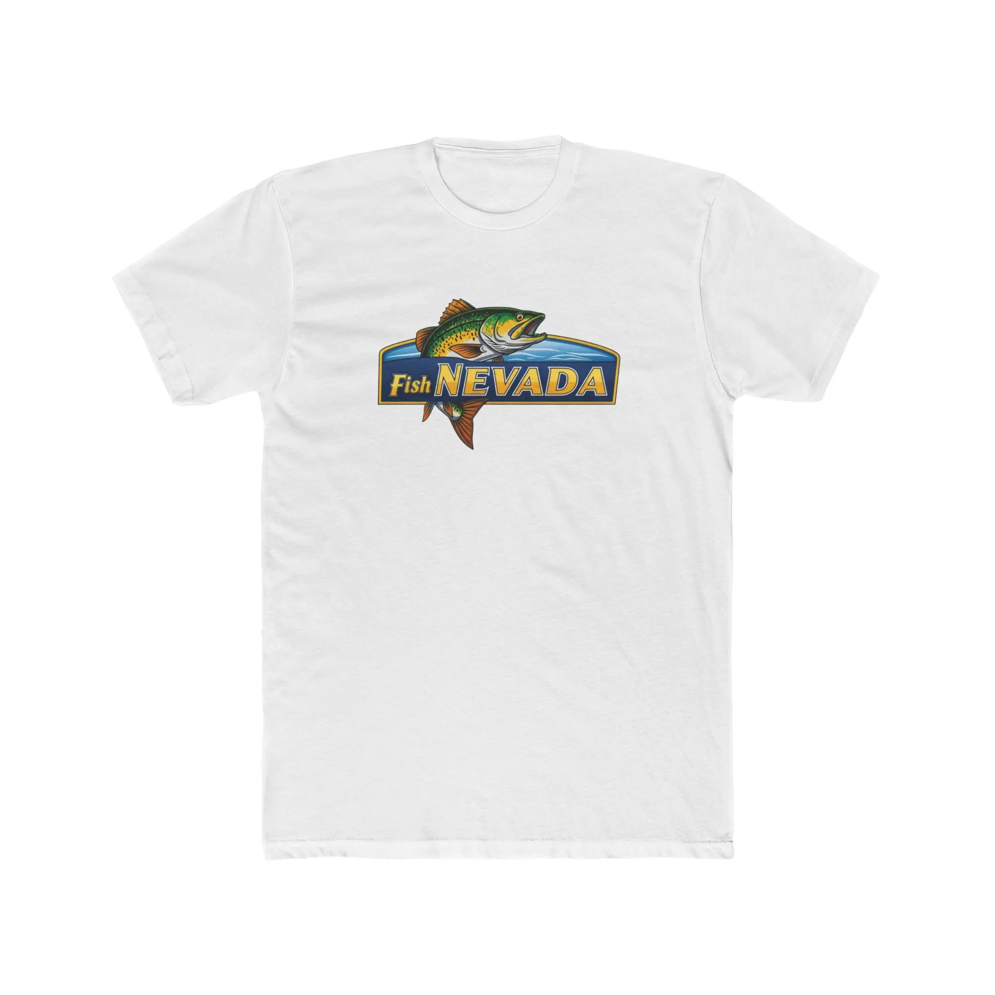 Fish Nevada Unisex Cotton Crew Tee - Outdoor Fishing Shirt, Nevada Fish Tee, Fishing Gift, Fisherman Apparel, Fishing Clothing Menswear Tshirt Shortsleeve