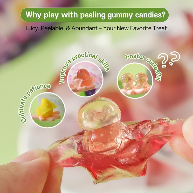 Peelerz Gummy Candy, Peelable Fruit Candy, 8 Bags (2 Each Flavor) Clinkers Candy Peelable Gummy Candy Variety Pack - 4 Flavors - Made with REAL fruit Juice, Individually Wrapped, Double-Layered, Chewy Fruity Rolls, Fun Peeling and Gummy Snack