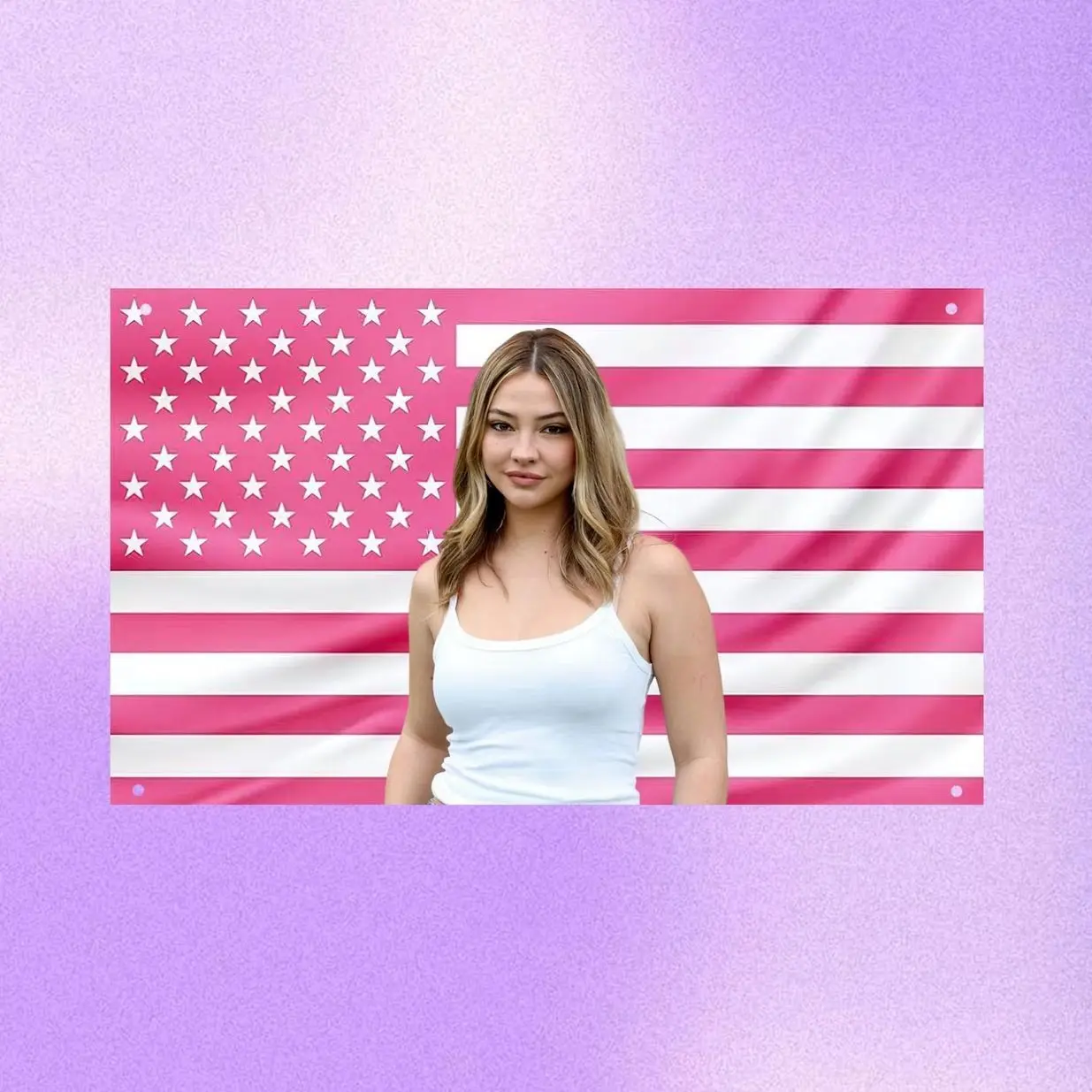 Madelyn Cline Pink US Wall Tapestry – Actress Flag, Outer Banks Room Decor