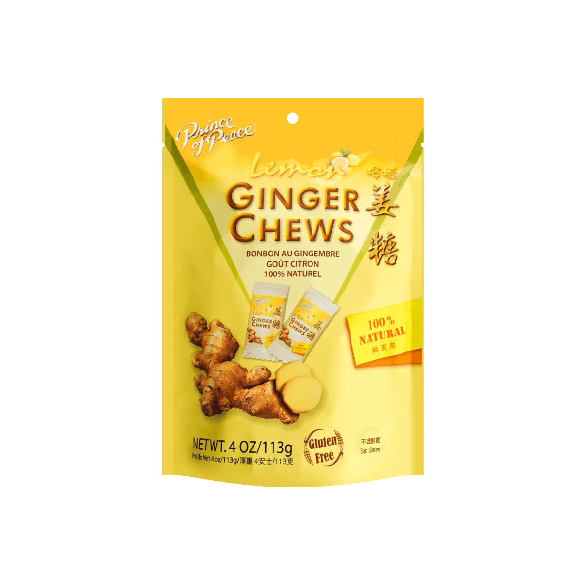 PRINCE OF PEACE Ginger Chews with Lemon 113g