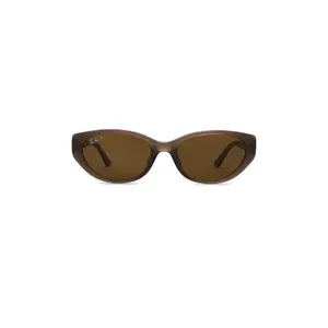 Ray-Ban Oval Sunglasses in Dark Brown - Polar Ray-Ban Oval Sunglasses in Dark Brown - Polar