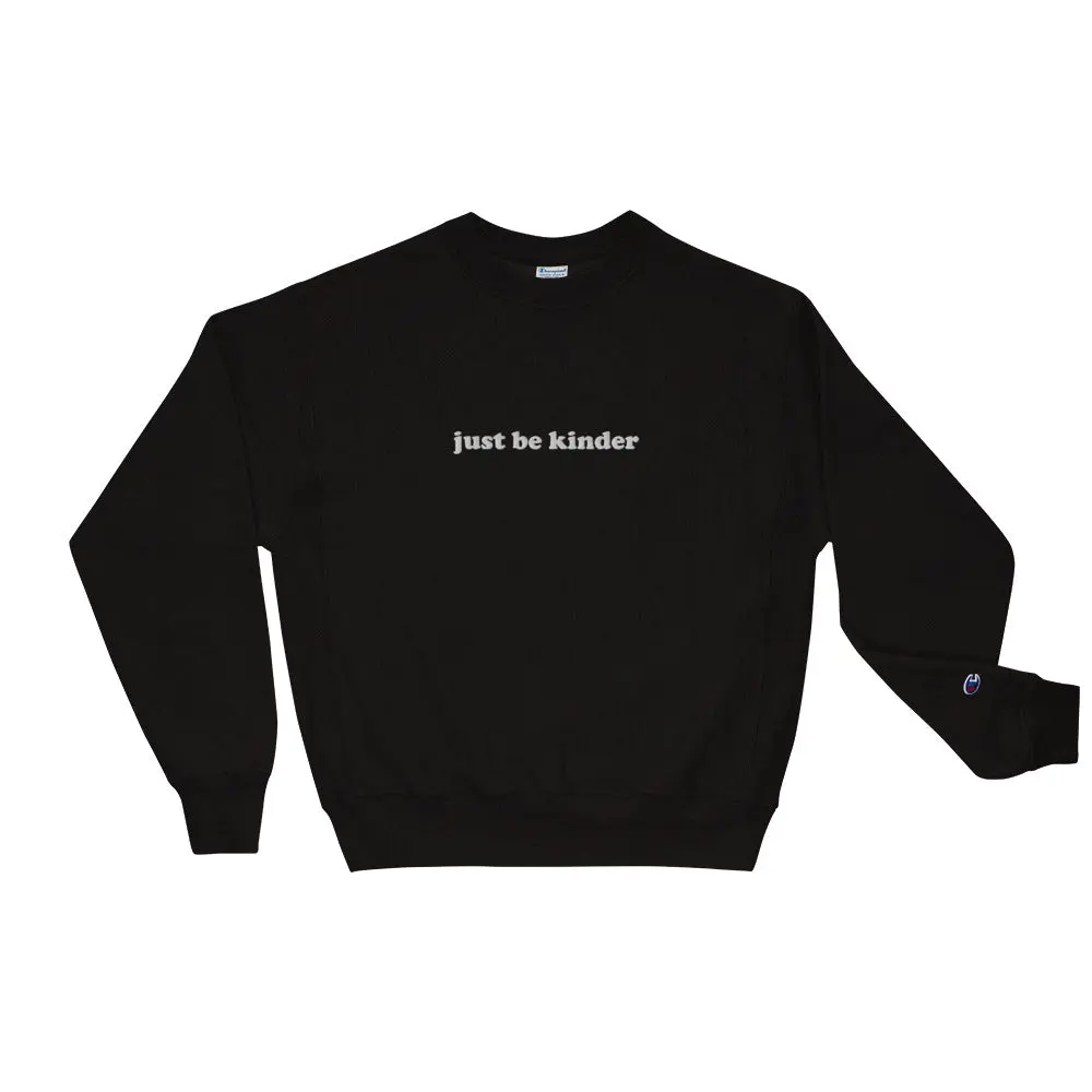 Men's Just Be Kinder Sweatshirt - Soft Knit Fabric Menswear Embroidered