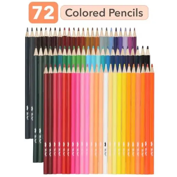 Colored Pencils, 72 Pack, Soft Core Pre-Sharpened | Color Pencils Bulk for Adult and Kids Coloring Book, Drawing, Sketching, Teacher Supplies, Classroom Prizes, Kids Party Favor