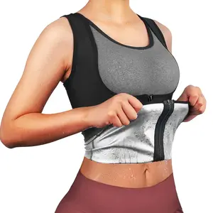 Sweat Vest Sauna Sweat Suit for Women Sauna Shirt Shapewear Gym Workout Vest Sauna Tank Top Zipper Body Shaper Sleeveless Tops