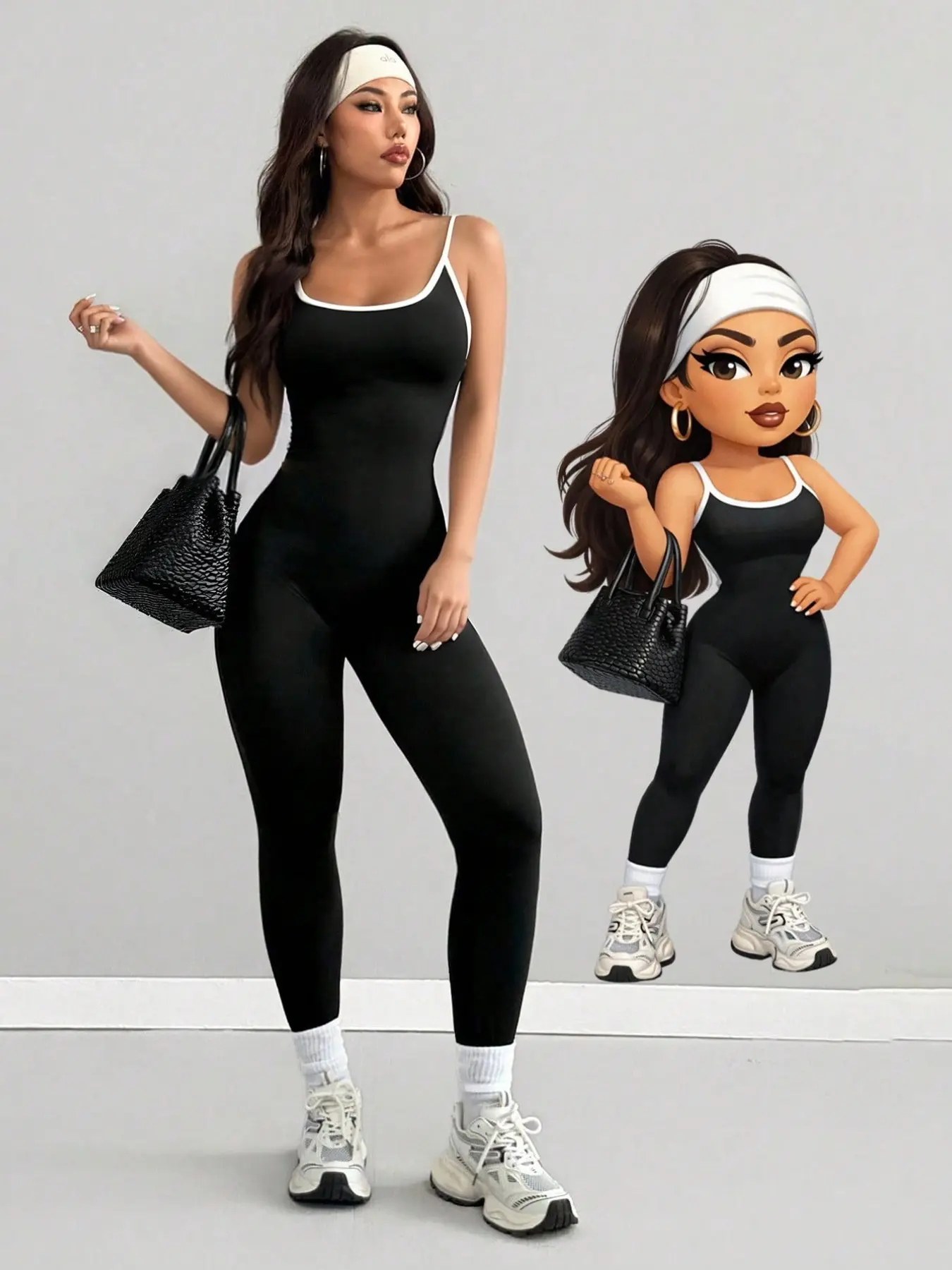 Women's Elastic Fabric Casual Sports Sleeveless Jumpsuit, Sporty Comfy Jumpsuit, Fashion Body Shaping, Suitable for All Occasions, Fitted Style, Tummy Control Jumpsuit, Workout Jumpsuit, Sports Jumpsuits, Athleisure Style