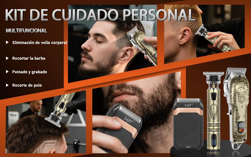 LQT All-In-One Antique Bronze Men's Hair Cutting Kit, Cordless Rechargeable Hair Clipper & Detail Trimmer with LCD Screen, Complete Home Barber Set with Travel Bag & Full Accessories, Save Money on Barbers for DIY Haircuts & Travel