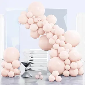PartyWoo Pale Pink Balloons 140pcs Different Sizes of 18 12 10 5 Inch Light Pastel Baby Pink Balloon Arch Kit for Engagement Bachelorette Baby Shower Easter Birthday Party Decorations Pink-Q01