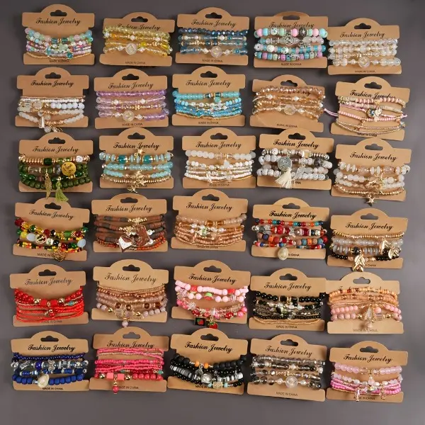 Bohemian Stackable Bracelet Set for Women, 11/23Pcs Handmade Retro Bangles with Multicolor Beads, Beaded Jewelry for Gifting, Handmade Stacking Bangles, 11Pcs Mix, Alloy Chain