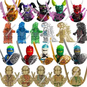 2026 new Hot Toys Ninja Mini Figure Building Blocks Jay Zane Kai Nya Wu Garmadon shark man Anime cartoon Action Figure Assembly Kids Toys