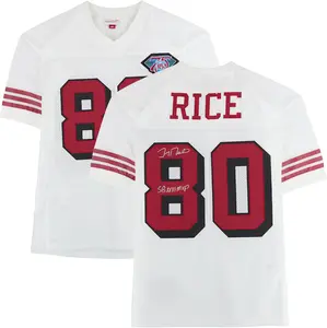 Jerry Rice San Francisco 49ers Autographed Mitchell and Ness White Authentic Jersey with "SB XXIII MVP" Inscription - Fanatics Authentic Certified