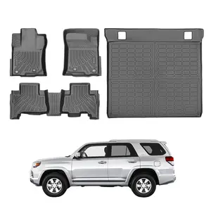 2013-2024 Toyota 4Runner 5-Seater 4-Piece All-Weather TPE Floor Mats Black TPV Material Full Coverage Non-Slip Eco-Friendly Durable Total Protection