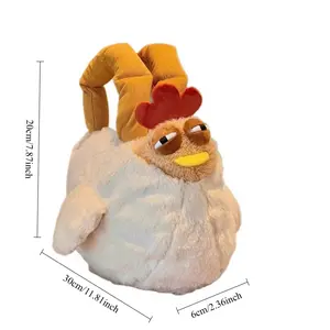2026 New Viral Coo-Coo Chicken Plush Crossbody Bag, Cute Shoulder Purse, Claw Machine Stuffed Animal Toy for Commuters (20x30x6cm)
