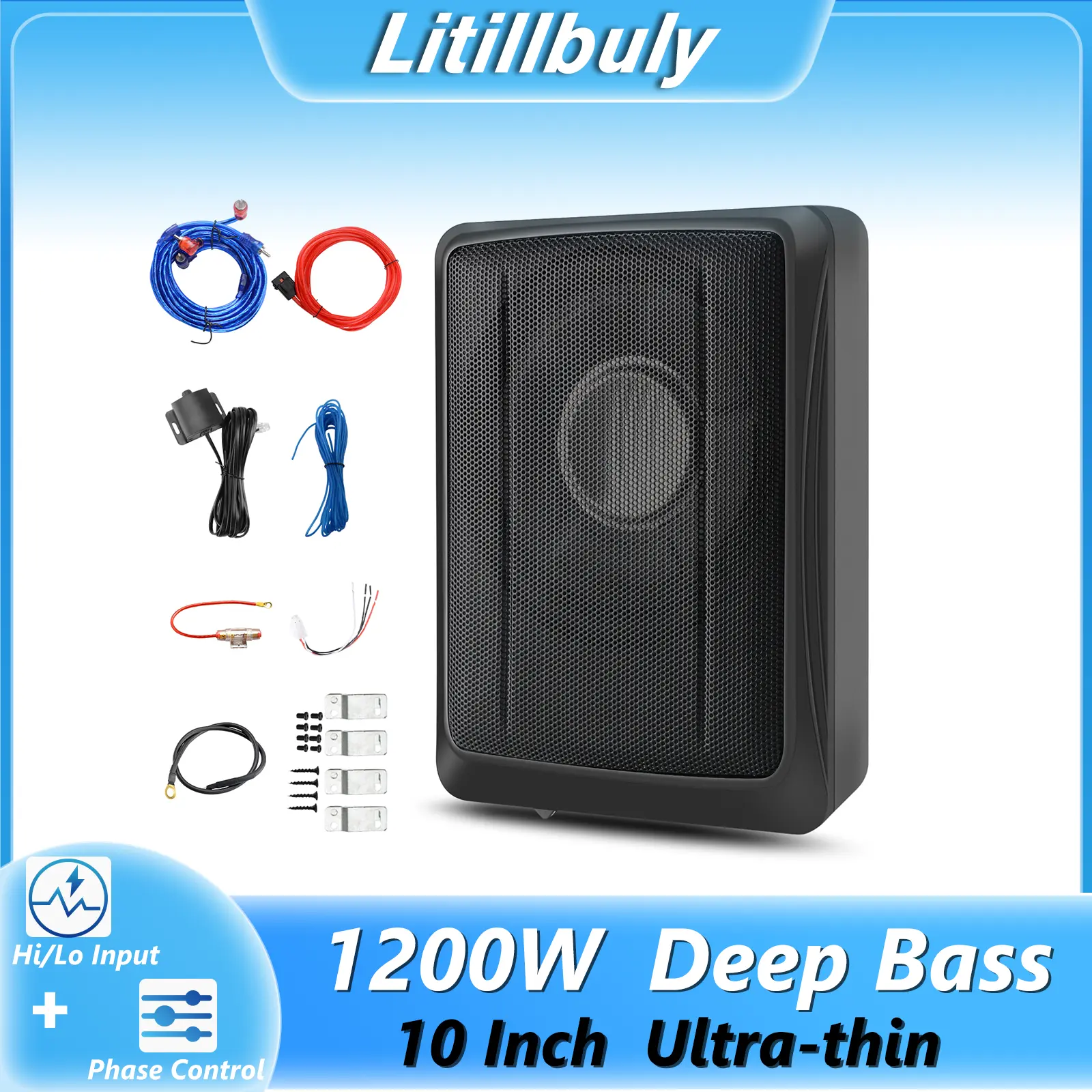 Car Subwoofer 1200W Slim Under Seat Powered Efficient Heat Dissipation and Slim Design fit with 99% car Vehicles Car Subwoofer 1200W Slim Under Seat Powered Efficient Heat Dissipation and Slim Design fit with 99% car Vehicles