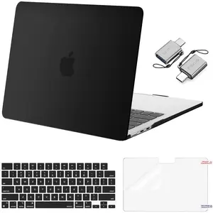 Compatible with MacBook Air 13 inch Case M5 2026 M4 2025 M3 M2 2024-2022 A3449 A3240 A3113 A2681, Hard Shell&Keyboard Cover&Screen Film&Type C for MacBook Air 13.6 inch Case, Black