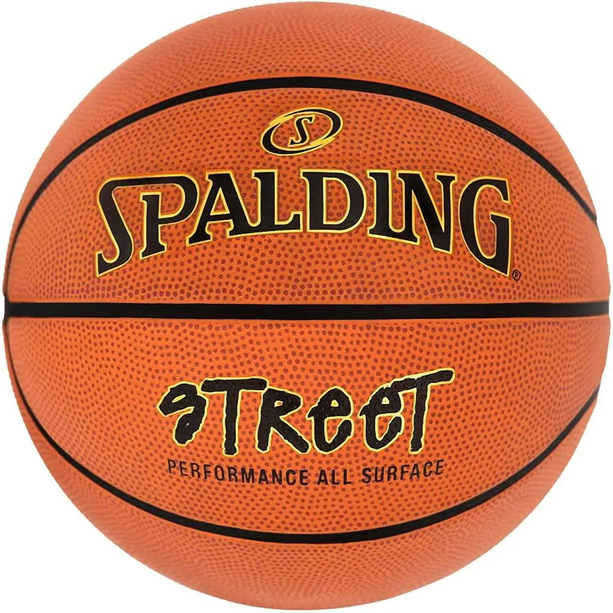 Spalding Street Series Outdoor Basketball, High-Grade Rubber Cover with Deep Channels for Superior Grip and Control, Unisex, Round Shape, Kids Outdoor Play