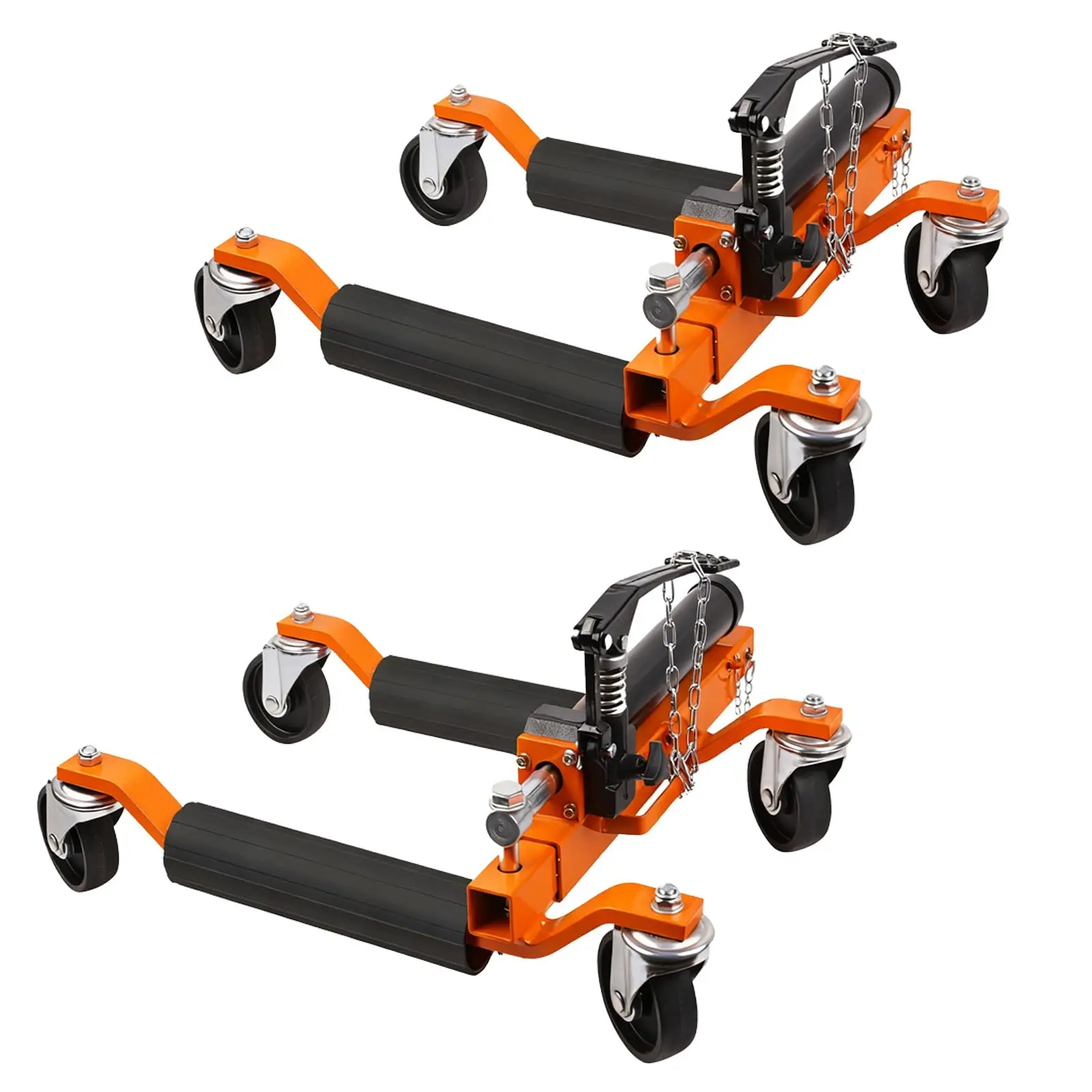 Garvee Upgraded Car Dolly with Hydraulic Jack, 2-Pack Heavy-Duty Wheel Mover, Ideal for Vehicle Positioning