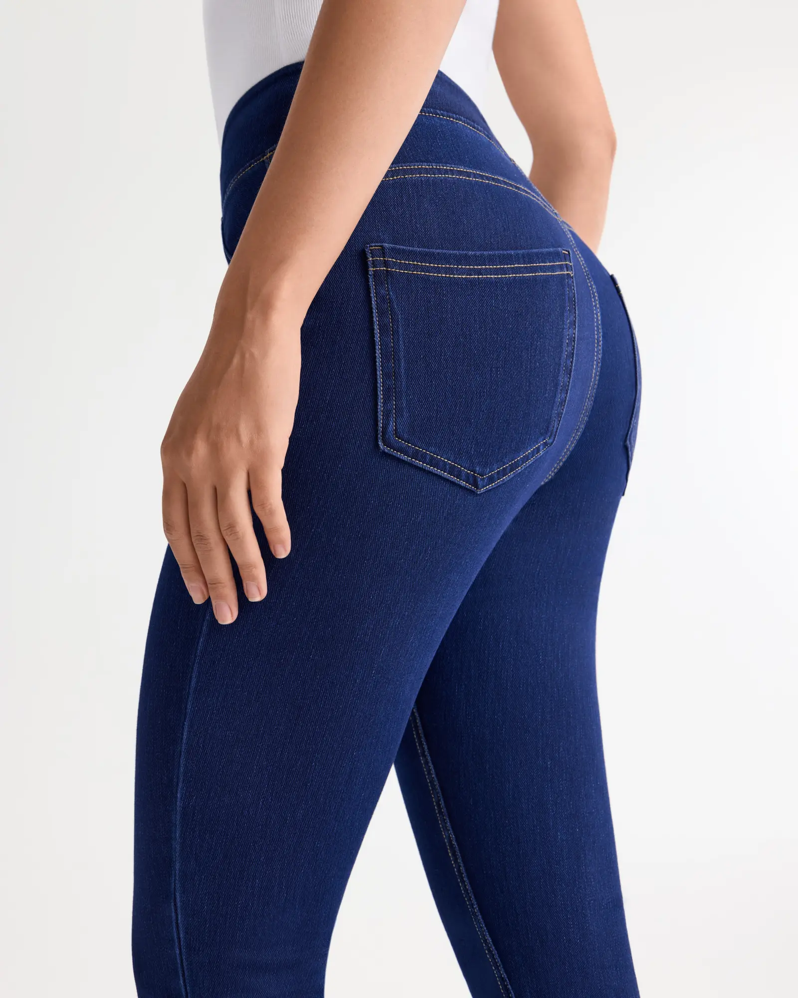 SOLBRACE Women’s High Rise Pull-On Skinny Stretch Jeans, Lightweight Cooling Soft Stretchy Denim, Double Layer Tummy Control Waistband, Zipper-Free, 25" Inseam, Casual Daily & Work Denim Pants