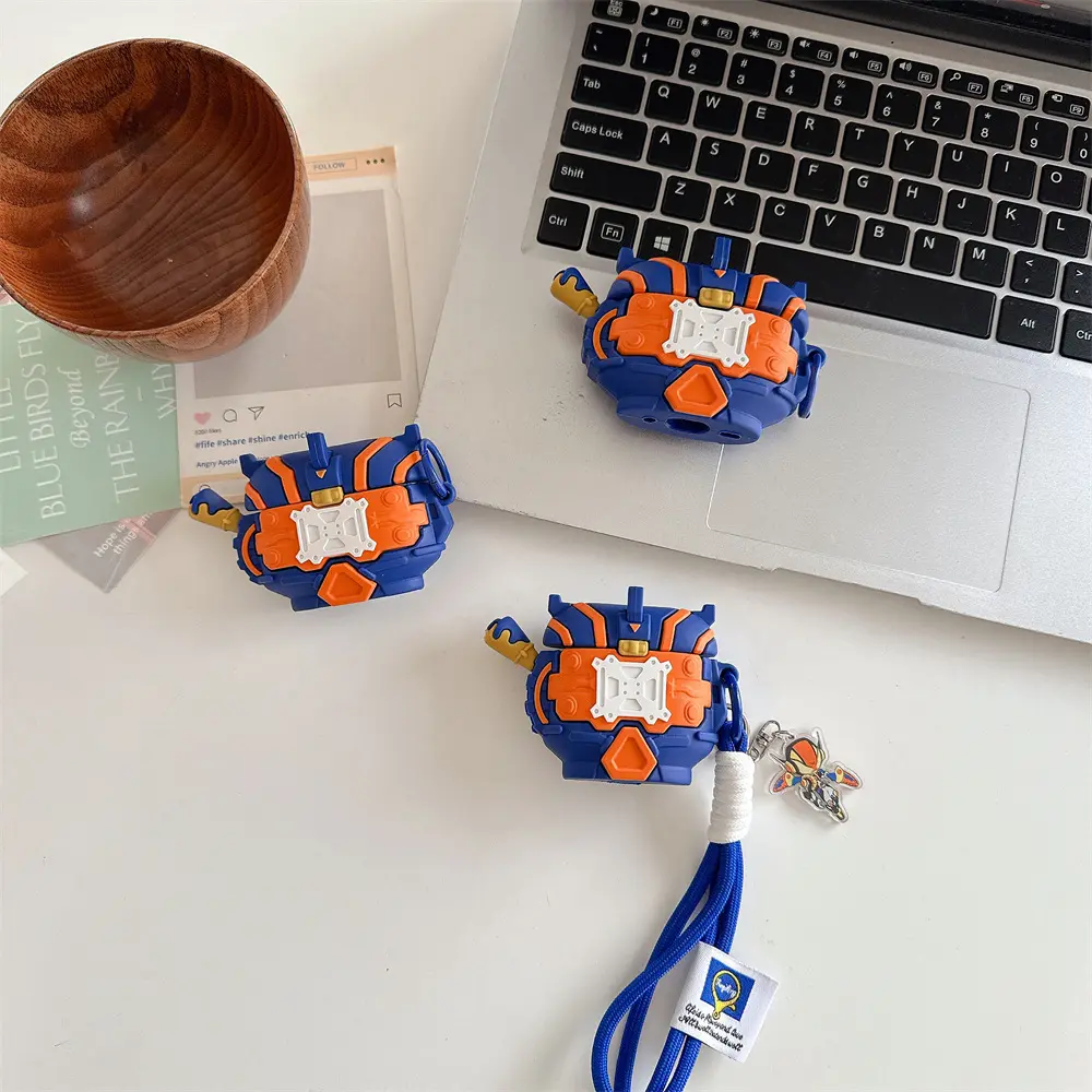 1 Kamen Rider Vram Transformer Earphone Case,Cute wireless Bluetooth earphone case, Audio Earbud case, drop resistant, durable and stylish accessory, Earbud Storage, suitable for AirPods pro3/1/2/3/4/pro/pro2(Different models may have different shapes)