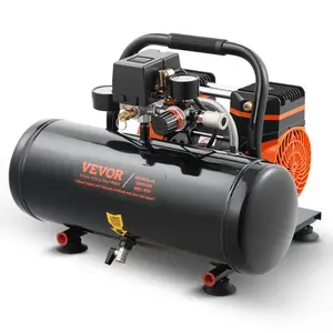 VEVOR Air Compressor, 2 Gallon Steel Tank, 1HP 2.1 CFM 8bar Oil Free Air Compressor Max. 120PSI Pressure, 81dB Ultra Quiet Portable Compressor, for Auto Repair, Tire Inflation, Spray Painting