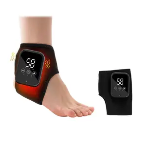Ankle Support Heating Massager - Adjustable, 3 Heating Levels (48-58℃), 3 Vibration Massage Modes - 15-Minute Timer, Touchscreen & Universal Design, Cordless