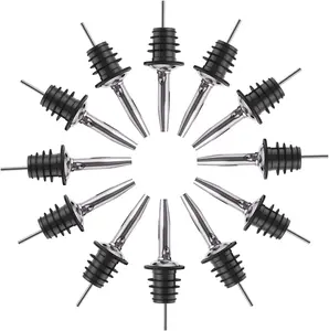 12 Pack Pour Spouts for  Bottles,  Pour Stainless Steel Classic Bottle Speed Pourers with Tapered SpoutFree Flow PourersMost Fit Classic Bottle's Lip 3/4"
