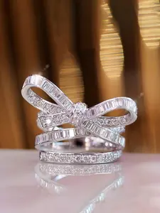 Women's Elegant Bowknot Design Ring, Exquisite Trendy Ring, Statement Ring, Wedding Ring Stack, Anniversary Ring, Fashionable Jewelry for Women & Girls for Daily & Party Decoration, Gift Jewelry
