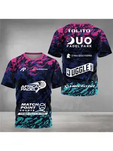 Fashion Tie-Dye Print Men's T Shirt Outdoor Badminton Tennis Sportswear Summer Breathable Short Sleeve Casual O-neck Loose Tops