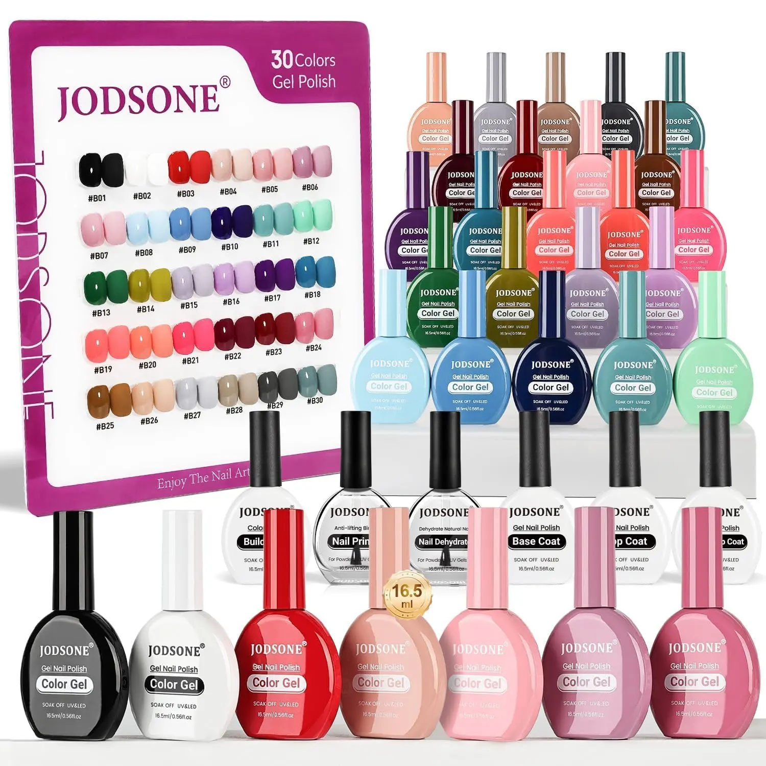 JODSONE Colors Gel Nail Polish Set Same Color Same Bottles 6 PCS of Functional Gel Polish #SummerVibes