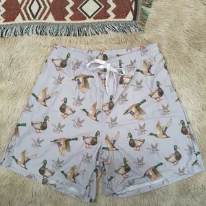 Duck printed bottoms adult men beach wear summer swim trunks