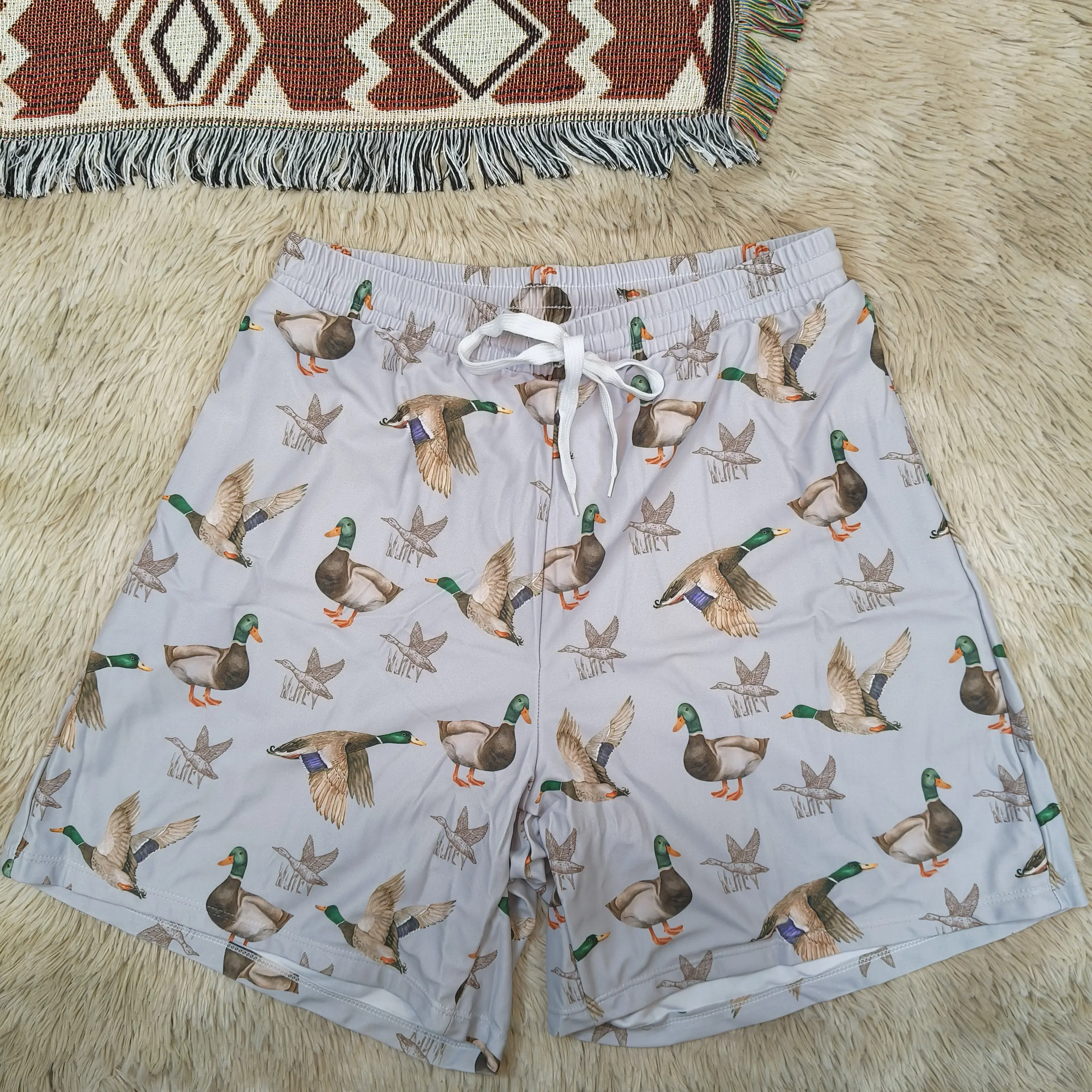 Men's Duck Pattern Animal Design Swim Shorts - Summer Beach Style Swim Trunks for Adult Sports & Outdoor Wear, Xl, No