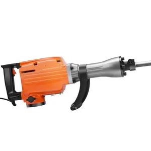 Demolition Jack Hammer Concrete Breaker 2200W Electric Hammer 6 Chisel Bits,Breaking walls and ground is super awesome, with sufficient power and no jamming.Small projects are dedicated to breaking walls and ground, saving money and being efficient