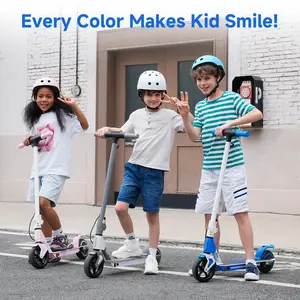Foldable Kids Electric Scooter Ages 6 - 14, 150W-200W Motor, 3 - Speeds (5/8/12 Mph), Dual Brake, LED Display, Colorful Lights, UL 2272 Certified, 5 - inch Flash Tire, 154lb Max Load