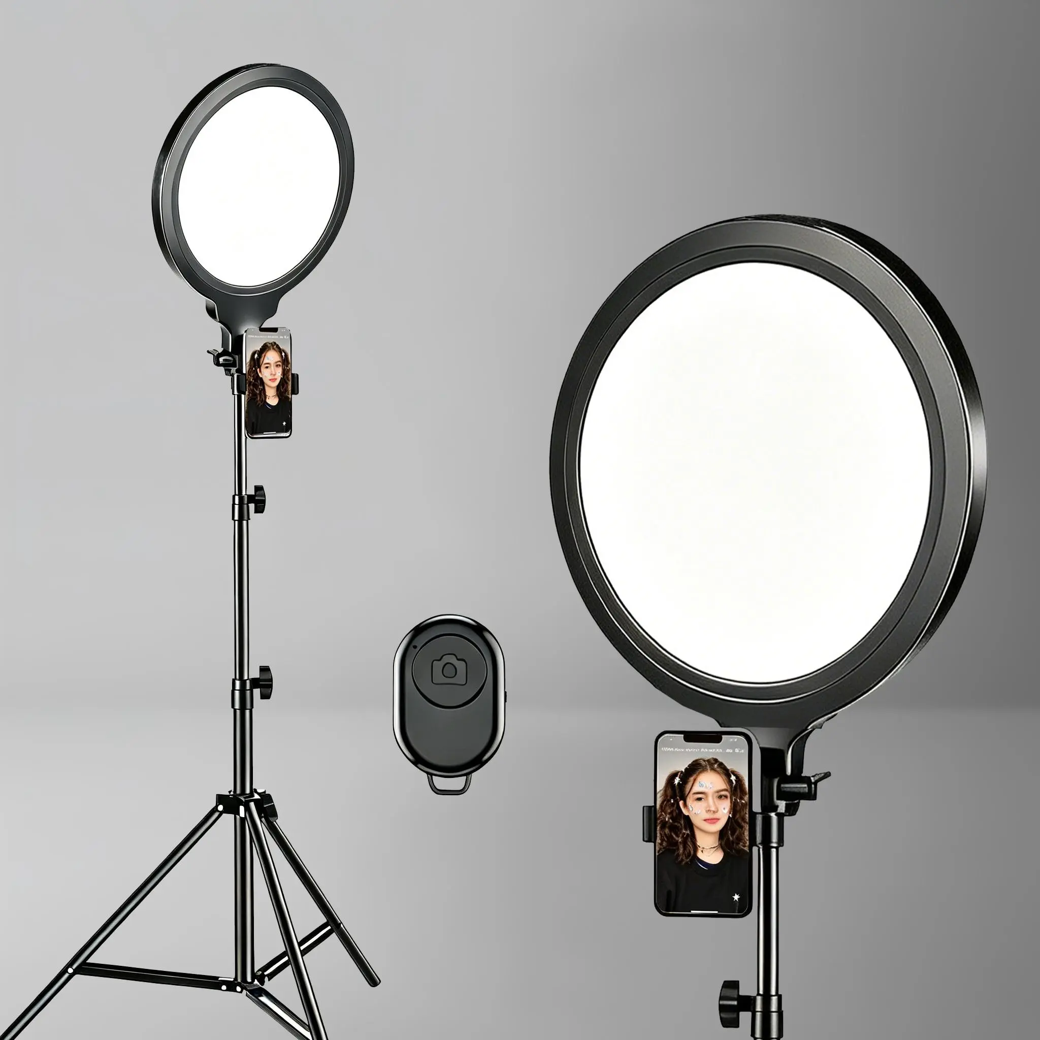 Large Ring Light 10.5" with 69" Stand, 2500K-7000K Full-Screen Selfie Ring Light with Stand and Phone Holder, Professional Big Ring Light for Live Stream, YouTube, TikTok, Makeup, Video, Barber, Photography Dimmable Led Ringlight