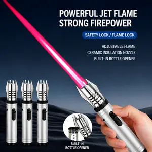 Heavy Duty Jet Flame Lighter – High Temperature, Windproof, Safety Lock, Adjustable Flame for Camping, Cooking, and BBQ(No Butane Fule)