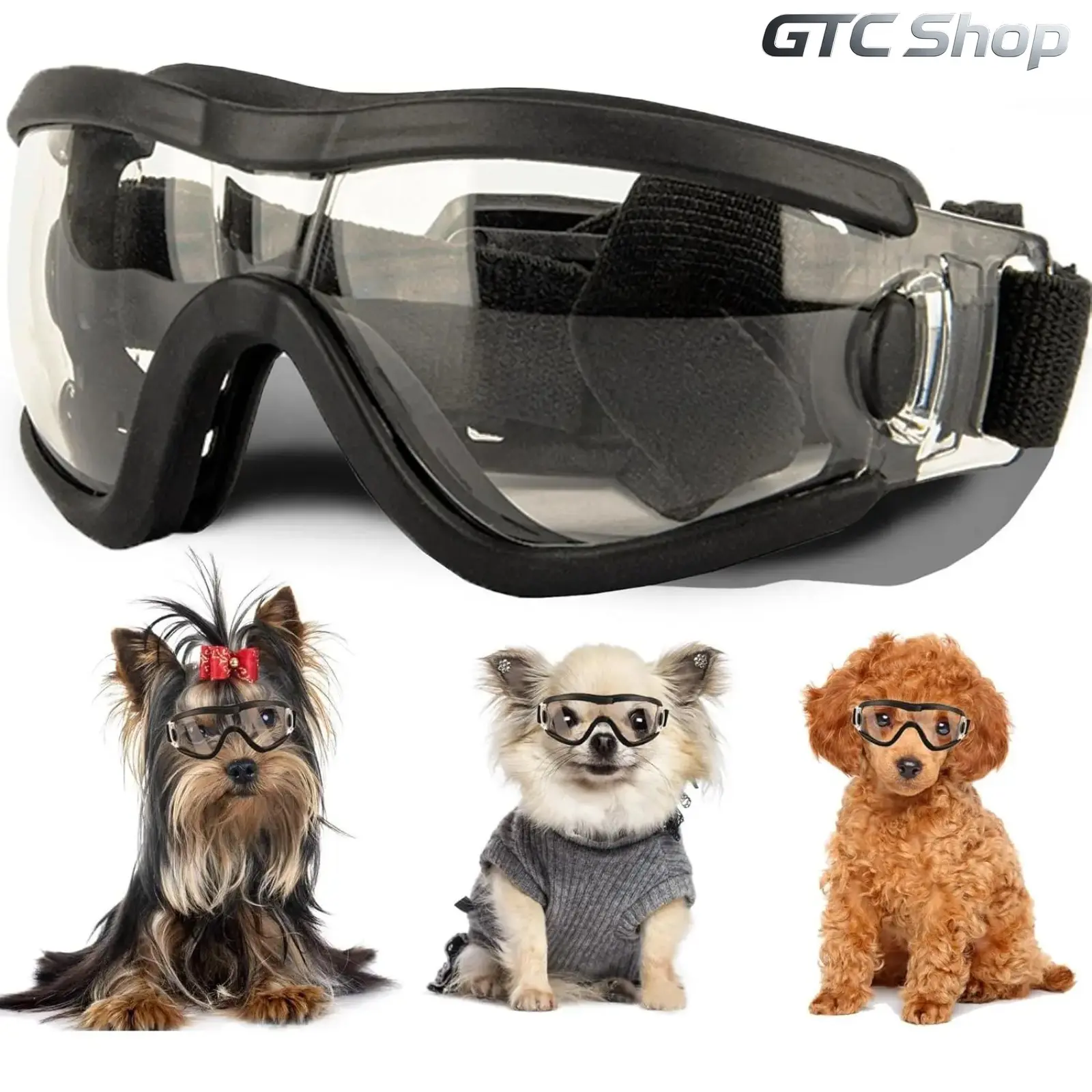 Adjustable Strap Small Dog Sunglasses, Windproof Soft UV Protection Puppy Goggles, Comfortable Eye Protection Pet Eyewear for Outdoor Use #summervibes