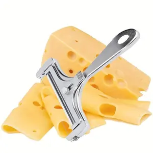 1pc Stainless Steel Wire Cheese Slicer, Adjustable Thickness Cheese Cutter For Soft, Semi-Hard Cheeses Kitchen Cooking Tool