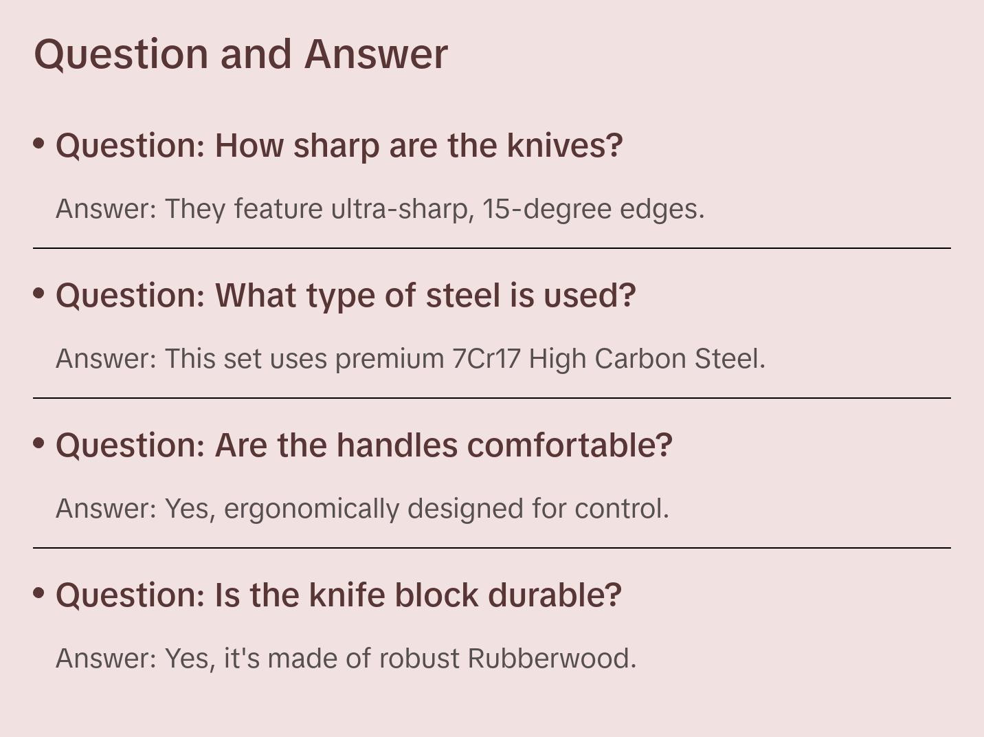 Yatoshi 15-Piece Kitchen Knife Block Set- Premium High-Carbon Blades with Black ABS Handles Kitchen Knives