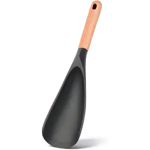 2026 Master Every Kitchen Task with This Multi-Function Silicone Spatula Spoon – Featuring a Heat-Resistant, Flexible Head and a Comfortable Wood Grain Handle, It's Designed to Mix, Scoop, and Scrape Without Scratching Your Nonstick Cookware