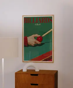 Billards Club poster Print, Red Wall Art, 70s Print, Trendy Poster, Retro Poster, Psychedelic Wall Art, Retro Print, Trippy Poster, Aesthetic Print