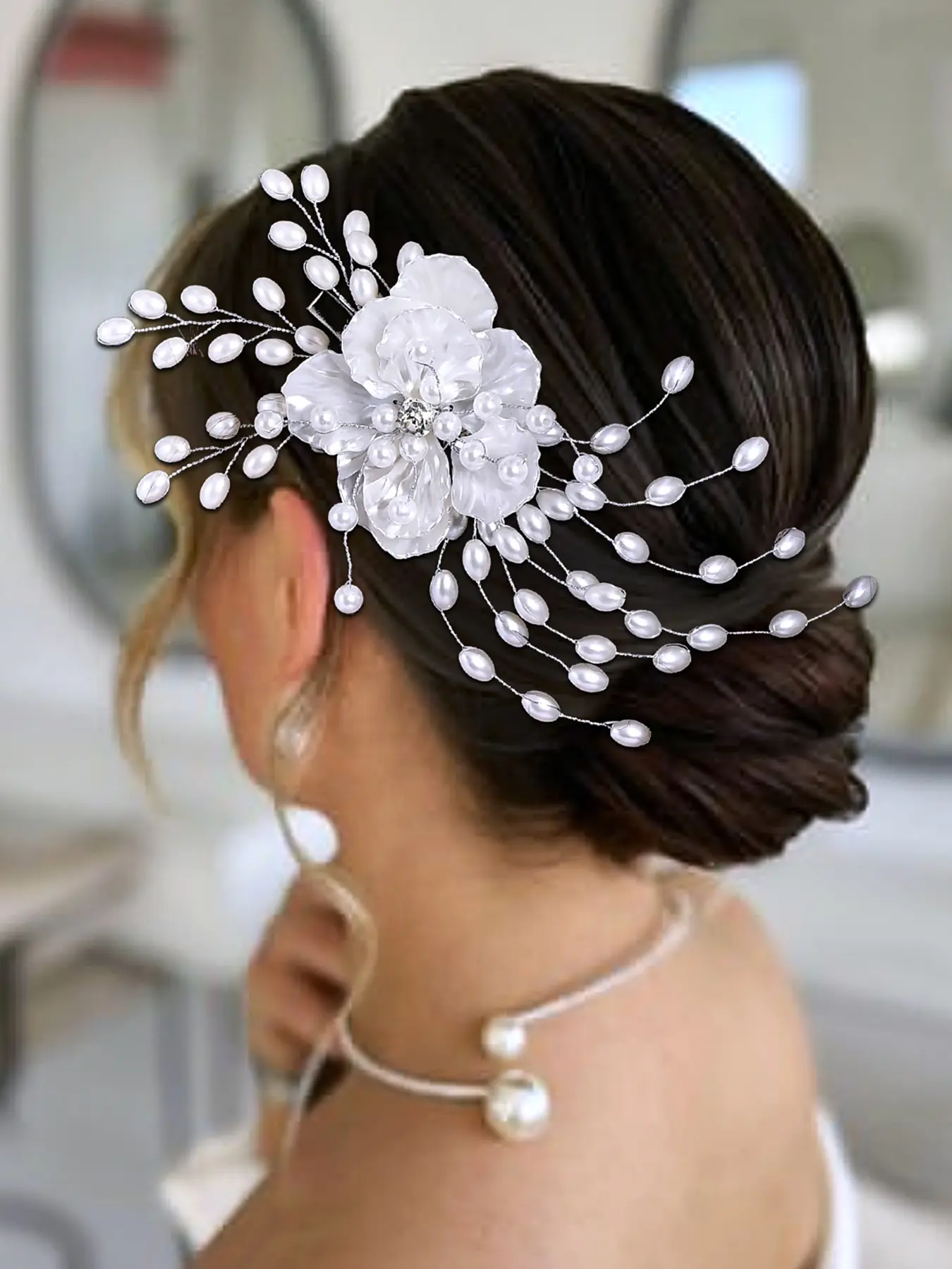 Elegant Floral Hair Clip Resin Flower Decoration, Wedding Party Prom Dance Festival Event Accessory, All Seasons Fashion Jewelry, Tiara