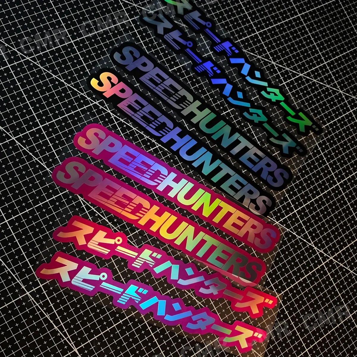 2PCS/SET Light Trendy Racing Passion Sticker | For Car Rearview Mirrors, Racing Stationery, "SPEEDHUNTERS" Decor, Load Items with Racing Atmosphere Easily, Trendy Feeling of Iridescent Slogan in Daily Details