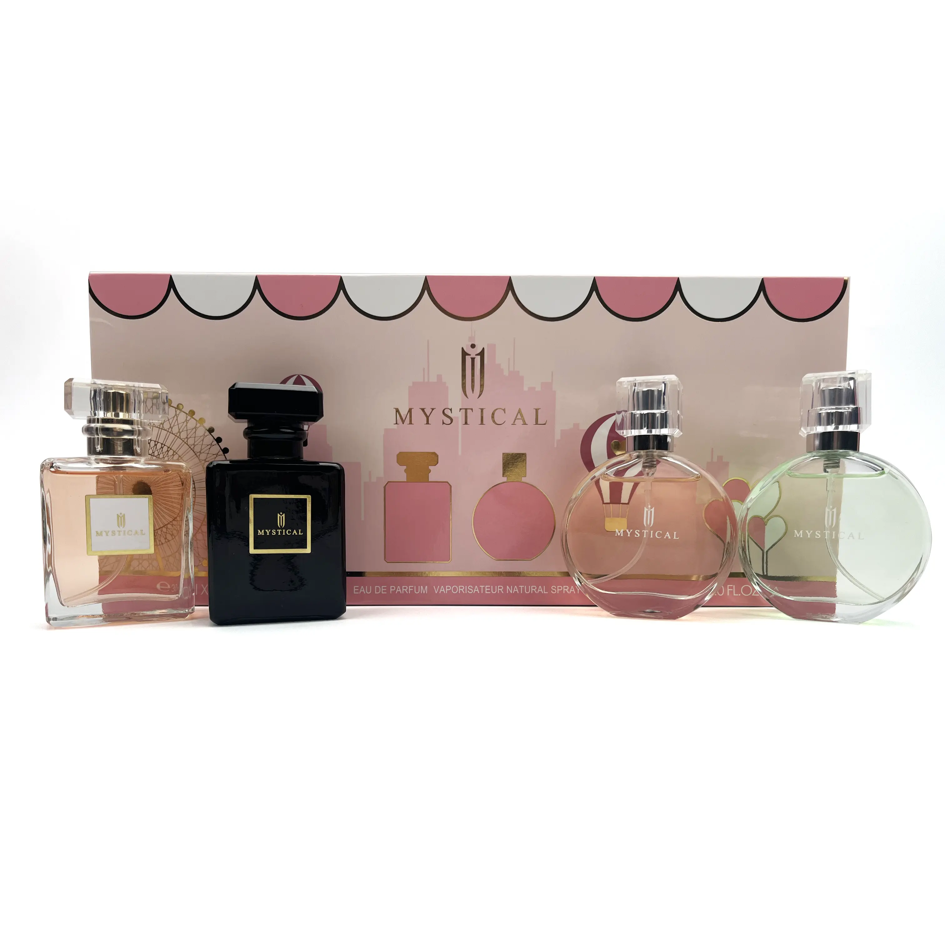 Women's mini perfumes set - Floral and fruity scent,Rose,Jasmine,Lemon,Pear - Fresh and lasting - Daily use, dating,for Thanksgiving Christmas Valentine's Day gift - 30ml*4
